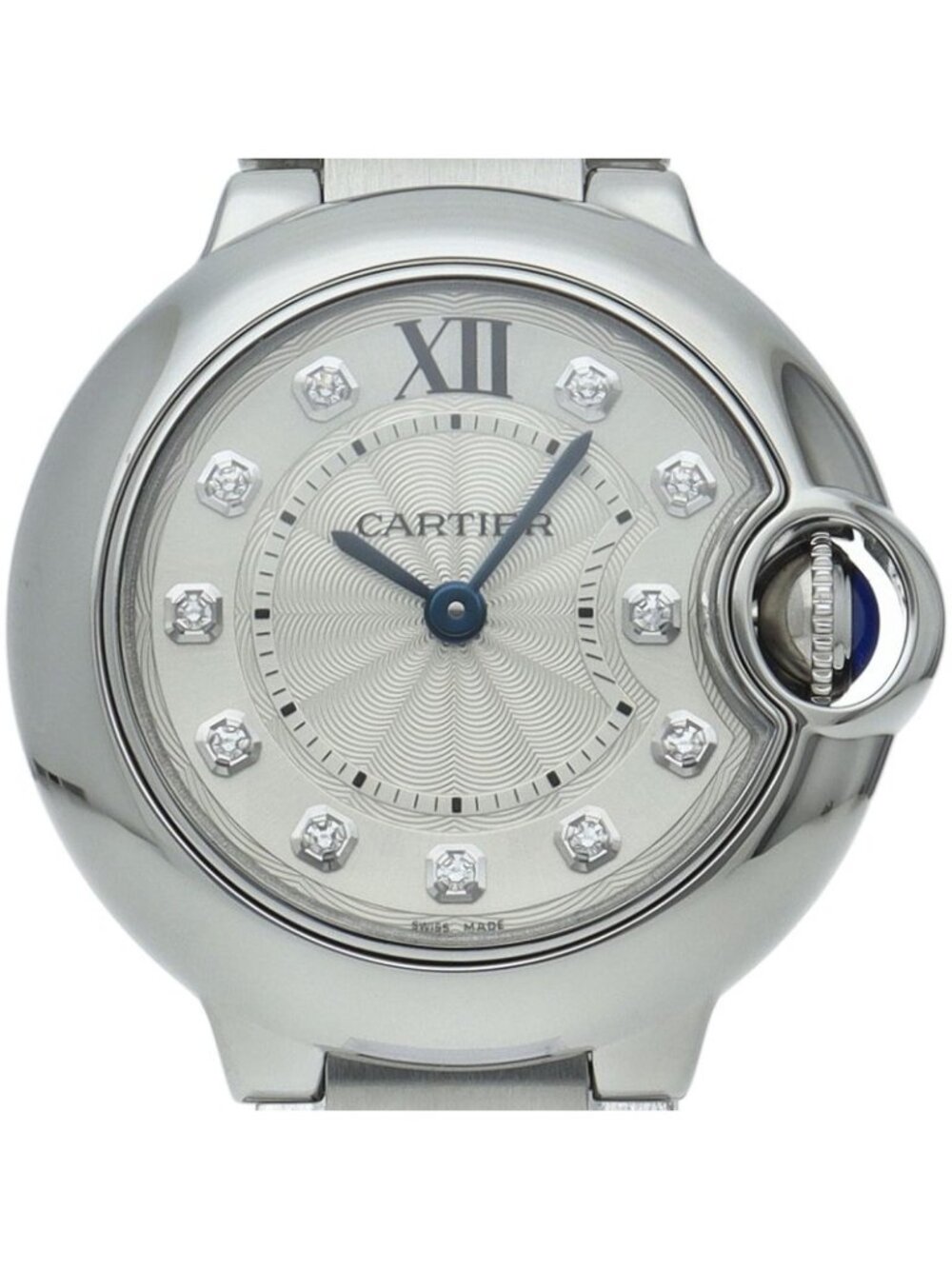 Cartier Ballon Bleu SM Watch 28 Diamond SS Silver